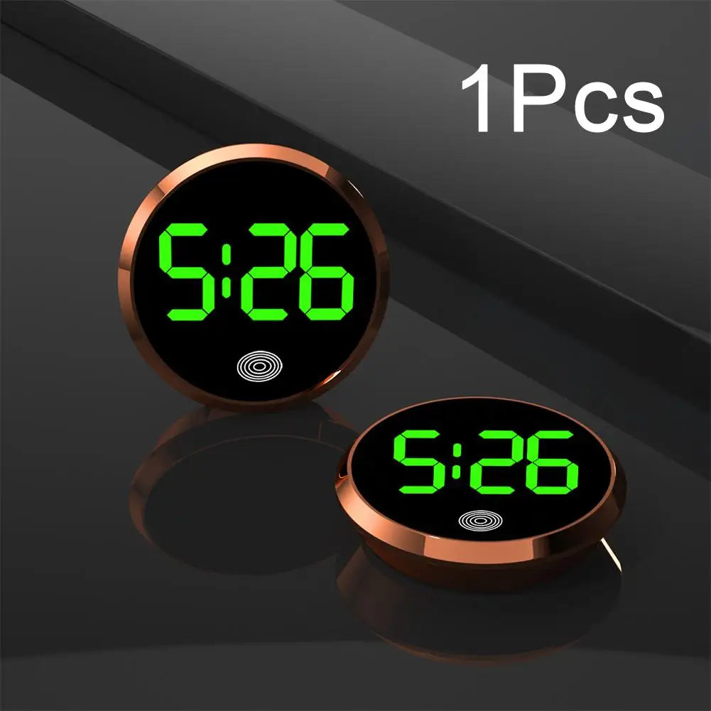 Car Luminous LED Digital Clock Touch Type Electronic Watch Vehicle Car Supplies Stick-On Mini Clocks Cars Accessories ﻿