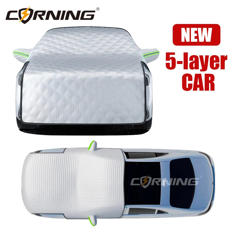 3/5-Layer Thicken Car Snow Cover Car Windshield Hood Protection Cover Snowproof Anti-Frost Sunshade Protector Winter Auto Parts Car Mobile World