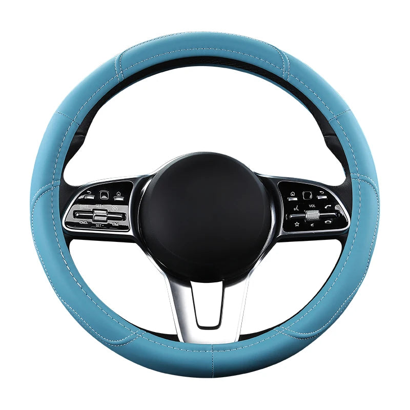 Motoptes Car Anti-Slip Leather Steering wheel Cover Universal car Steering Wheel Protective Cover Fashion Style 38cm Pink CM World
