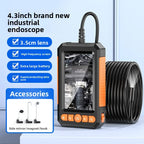 New 4.3-inch dual-camera endoscope with display screen for industrial, auto repair and pipeline inspection