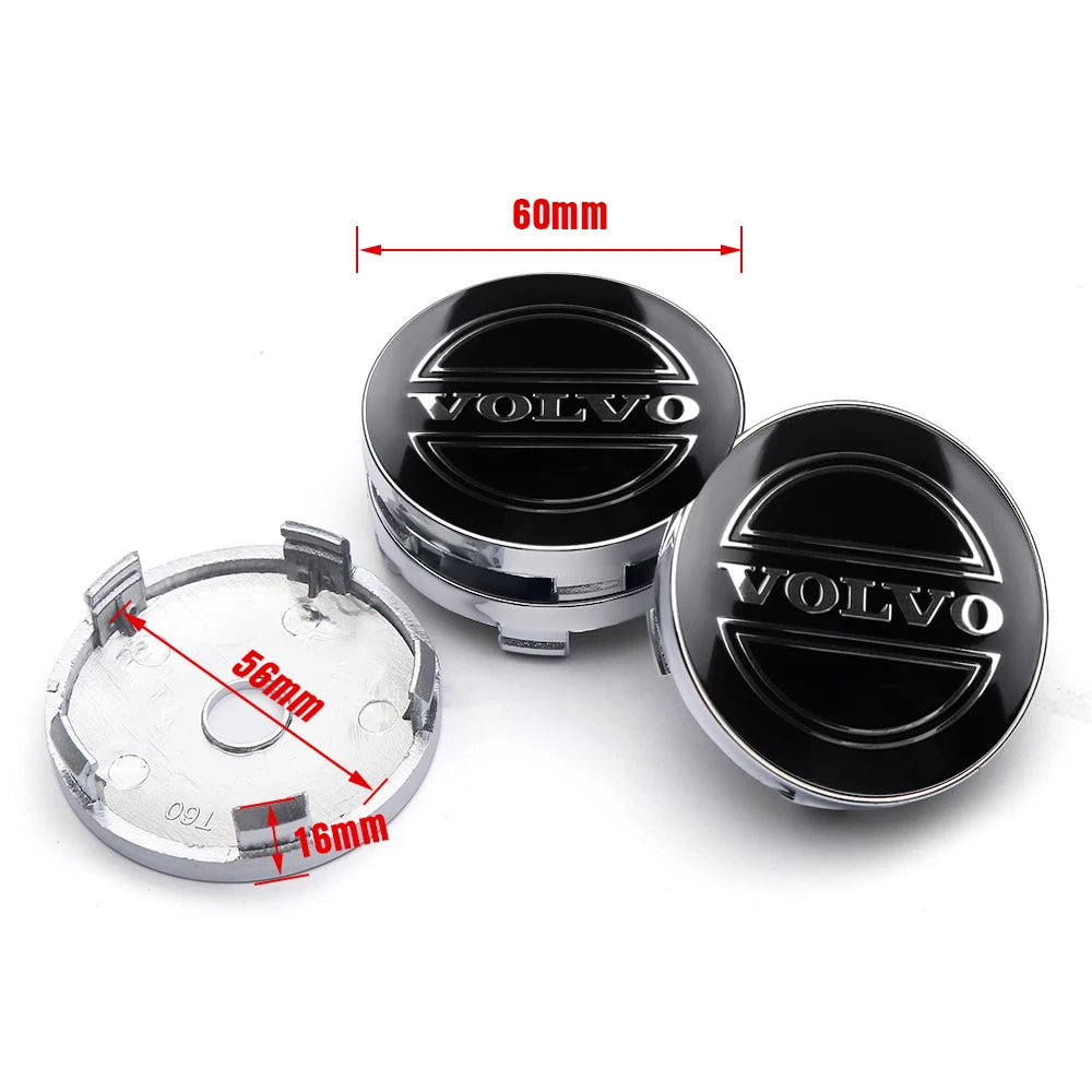 JJ- Volvo RDESIGN XC60 XC90 V60 V40 XC40 V50 S60 V70 C70 XC40 4pcs Car 56/60mm Wheel Center Hub Caps Tire Rim Covers Accessories