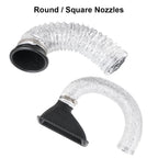 Turbo Air Inlet Tuyere Car Front Bumper Air Intake System Universal Round/Square Nozzles Air Vent Tube Kit Air Funnel Pipe Set