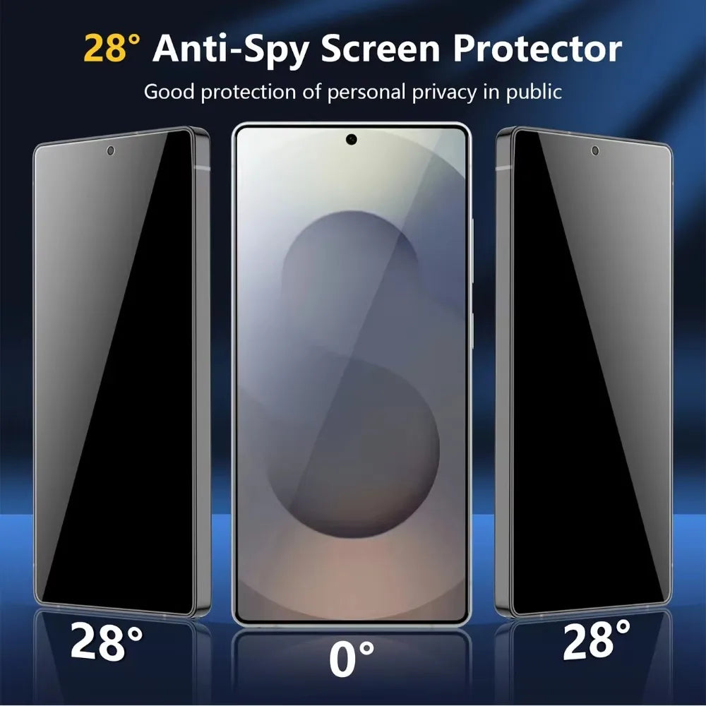 Anti-Spy Tempered Glass For Samsung Galaxy S26 S24 S25 Ultra Edge S23 S22 S21 Plus Fingerprint Unlock Privacy Screen Protector