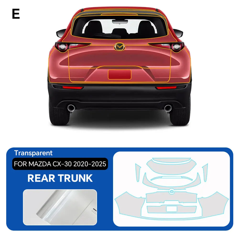 For Mazda CX-30 2020-2025 Clear Paint Protection Vinyl Film Precut Full Car Anti-Scratch UV Protection Invisible Car Wrap Film Car Mobile World