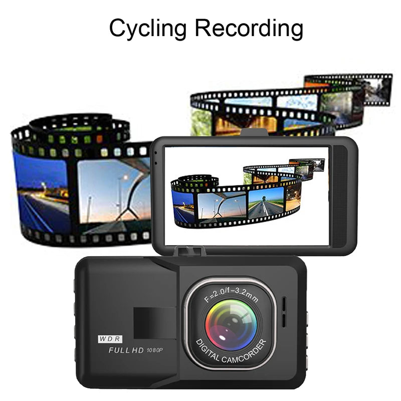 XUSHIDZ NEW 1080P HD Dash Camera Loop Recording Car Vehicle DVR Video Recorder Dashcam Night Vision 24h Parking Monitor G-sensor Car Mobile World