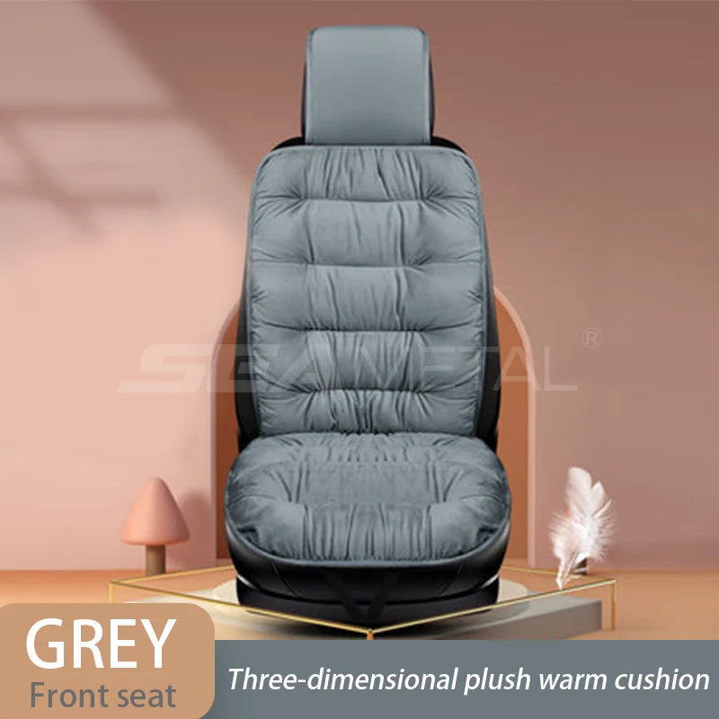 SEAMETAL Winter Car Seat Cover with Back Pad Warm Auto Seat Cushion Front Chair Protector Universal for Suv Pick-Up Truck Sedan
