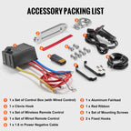 SucceBuy 13500lbs Electric Winch with 3/8in 80ft Synthetic Rope Wireless Truck Winch IP55 Waterproof for Towing Road SUV Jeep CM World