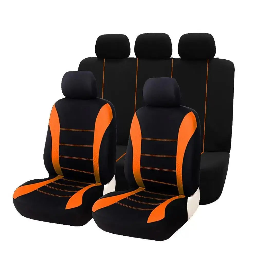 Universal Five-Seater Car Fabric Seat Covers with Stitching CM World