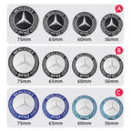 56mm60mm65mm75mm Car Wheel hub Center Cap Badge covers sticker 4pcs Mercedes Benz W204 W205 W212 W213 W177 W176 W117 X253 W247 CM World