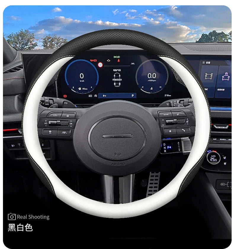 Leather Car Steering Wheel Cover for Hyundai Tucson 4 L Sonata 2024 2025 2026 Accessories