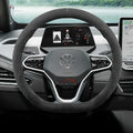 Suede Car Steering Wheel Cover for Volkswagen T-ROC R Taigo Touareg R Atlas R Taos T-Cross 2018 - 2023 2024 2025 Accessories