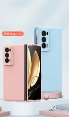 PC Hard Shell Phone Case For Honor Magic V2 Solid Color Protective Cover Car Mobile World