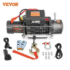 VEVOR 13500 LBS 12V Electric Winch Synthetic Tow Rope Winch 24M/92FT Lifting Hoist for 4X4 Car Trailer ATV Truck Off Road Boat CM World