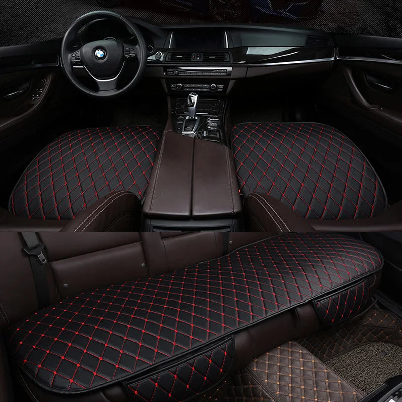 Universal Car Seat Covers PU Leather Seat Cover Auto Interior Accessories Mat Protector Car Leather Support Pad Car Seat Covers CM World