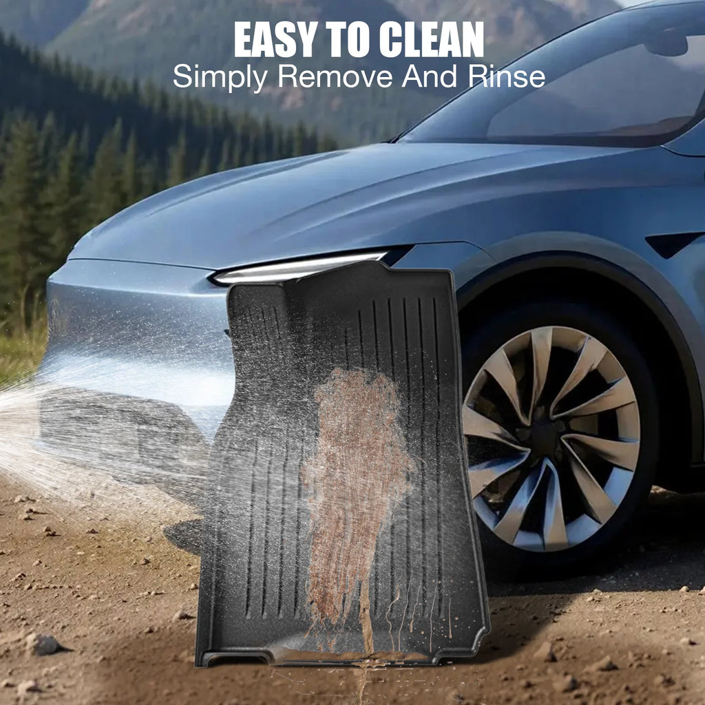 For 2025‑2026 Model Y Juniper 7Pcs TPE Floor Mats Full Set, All Weather Waterproof Non‑Slip Odorless Cargo & Rear Seat Back Cover, Not Fit Standard Version, Only 5‑Seater