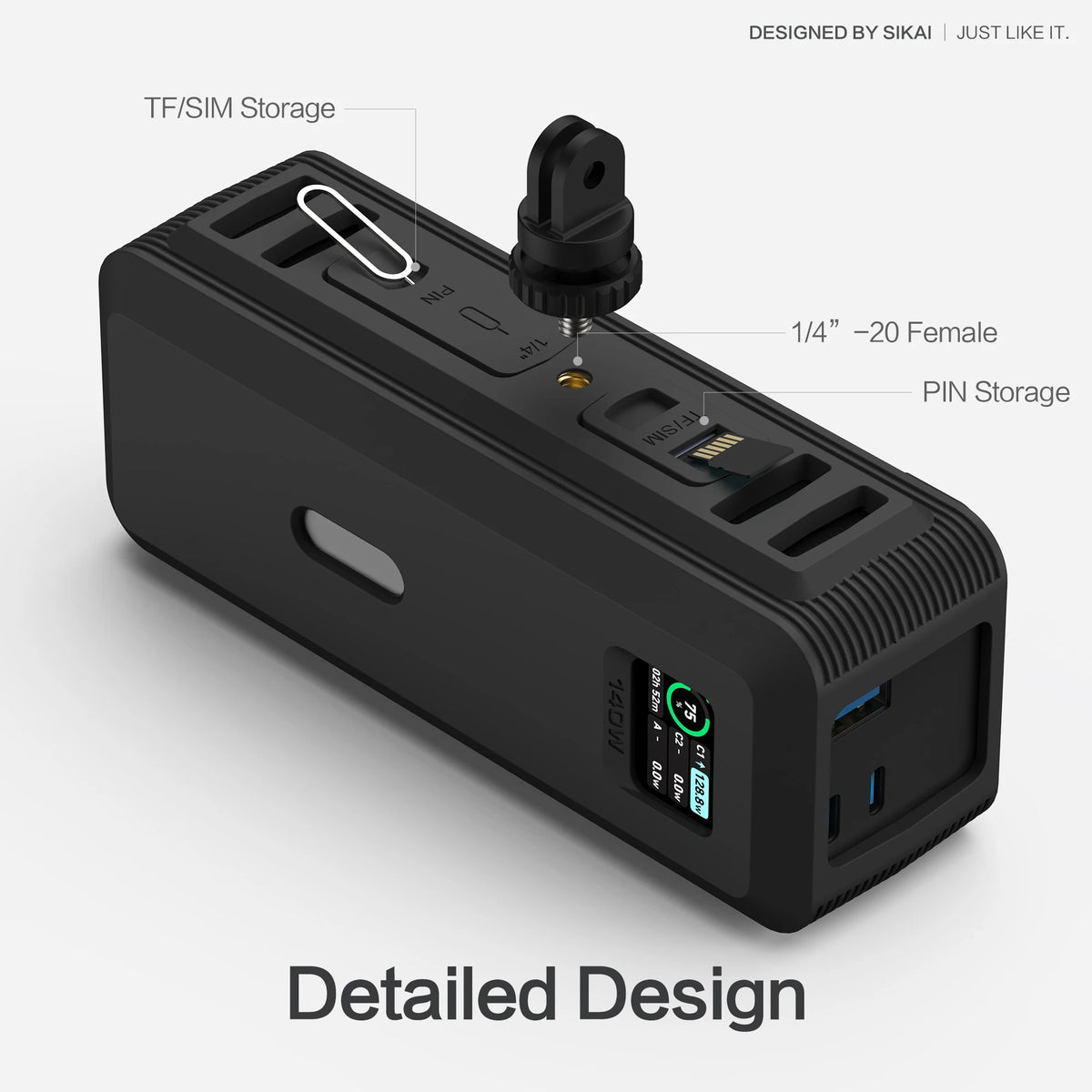 Silicone Case for Anker 737 Power Bank 140W 24000mAh PowerCore Charger TF/SIM card PIN storage Carrying Travel Case Storage Bag