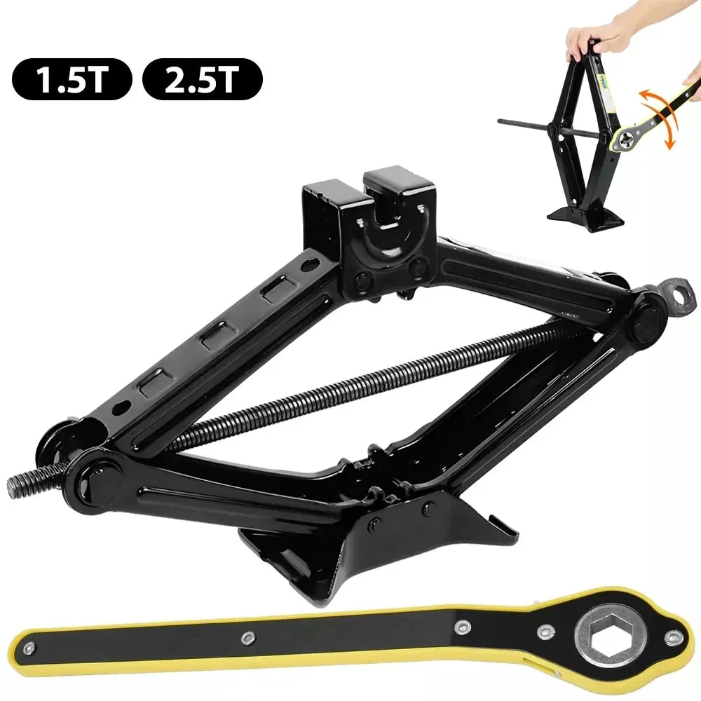 2.5T 1.5T car jacks 2 in 1 Manual Lift Jack Car Repair Tool Lifting Tool with Labor-saving Ratchet Wrench Foldable Jack for Car CM World
