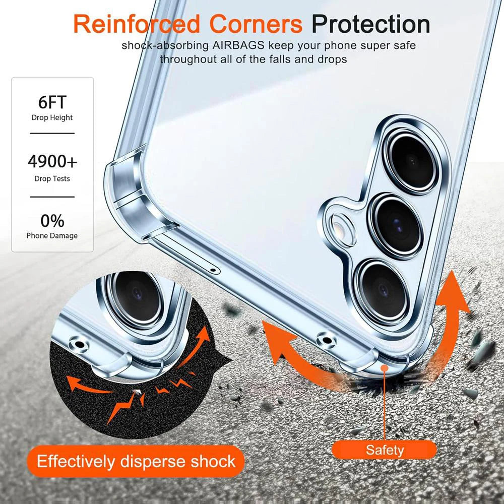 Protector Transparent Case For Samsung Galaxy S25 S24 S23 S22 A16 A26 A36 A56 A15 A35 A55 A14 A34 A54 A13 A53 A52 5G Clear Cover Car Mobile World