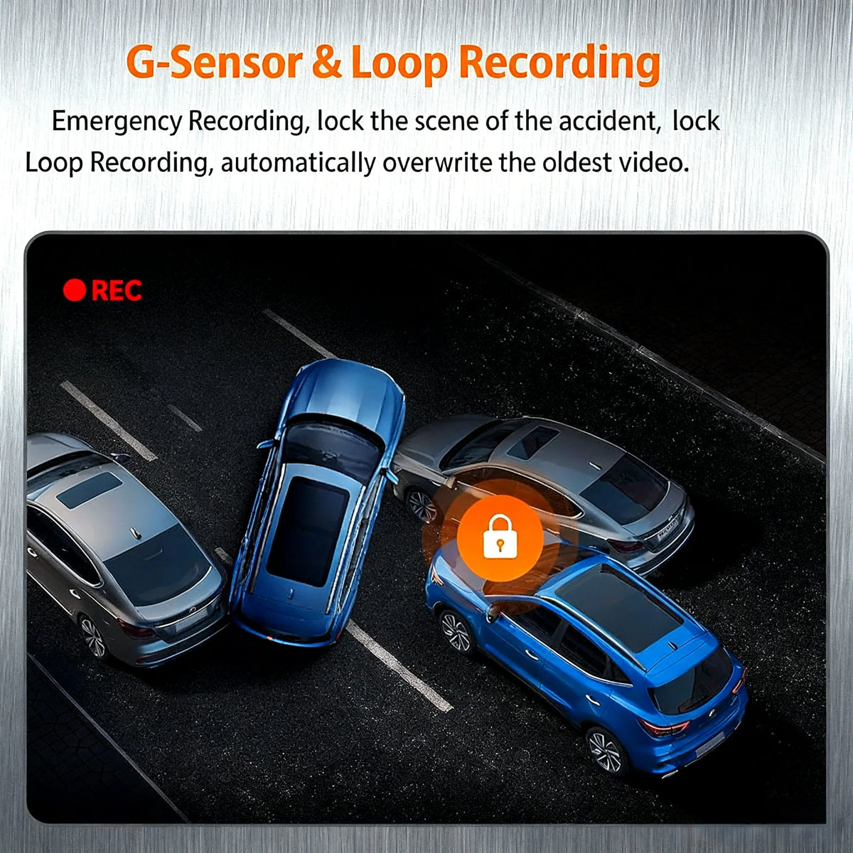 4-Channel Dashcam with 3.16-inch 1080P HD Front Camera 720P Front & Rear Cameras File Transfer Function