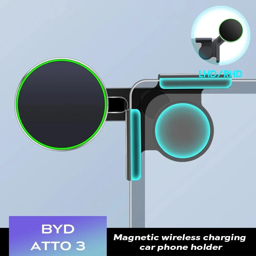 for BYD Atto 3 HAN TANG Seal Car Phone Holder Mount Adjustable Magnetic Phone Holder Car Screen Side Phone Support Frame CM World