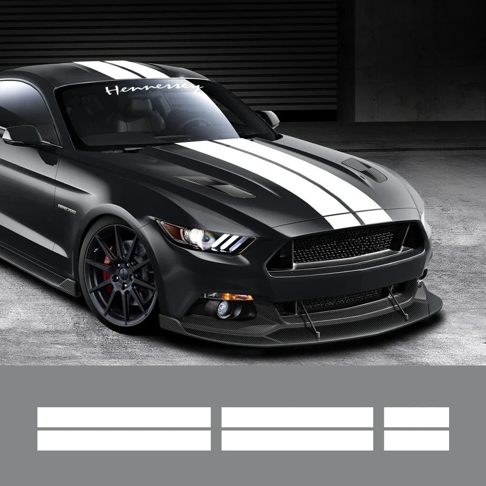3Pcs Car Stickers Auto Hood Bonent Roof Tail Decor Decal Graphics Stripes Kit Vinyl Tuning Cover For Ford Mustang GT500 GT350 GT