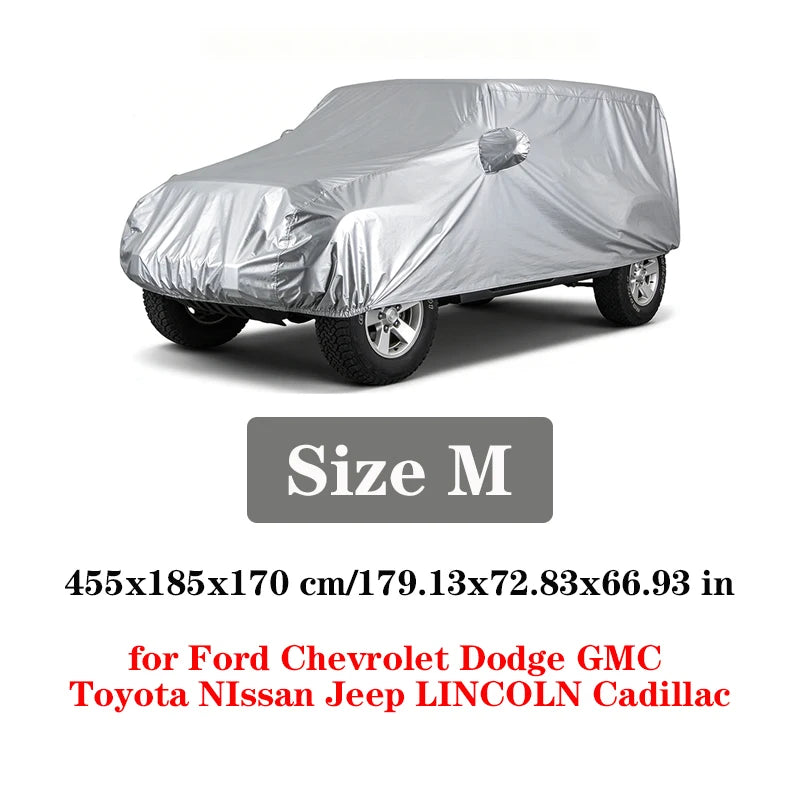 Universal SUV Full Car Covers Outdoor Waterproof Sunshade Rain Snow Dust Resistant UV Protection Cover for SUV Sedan Hatchback