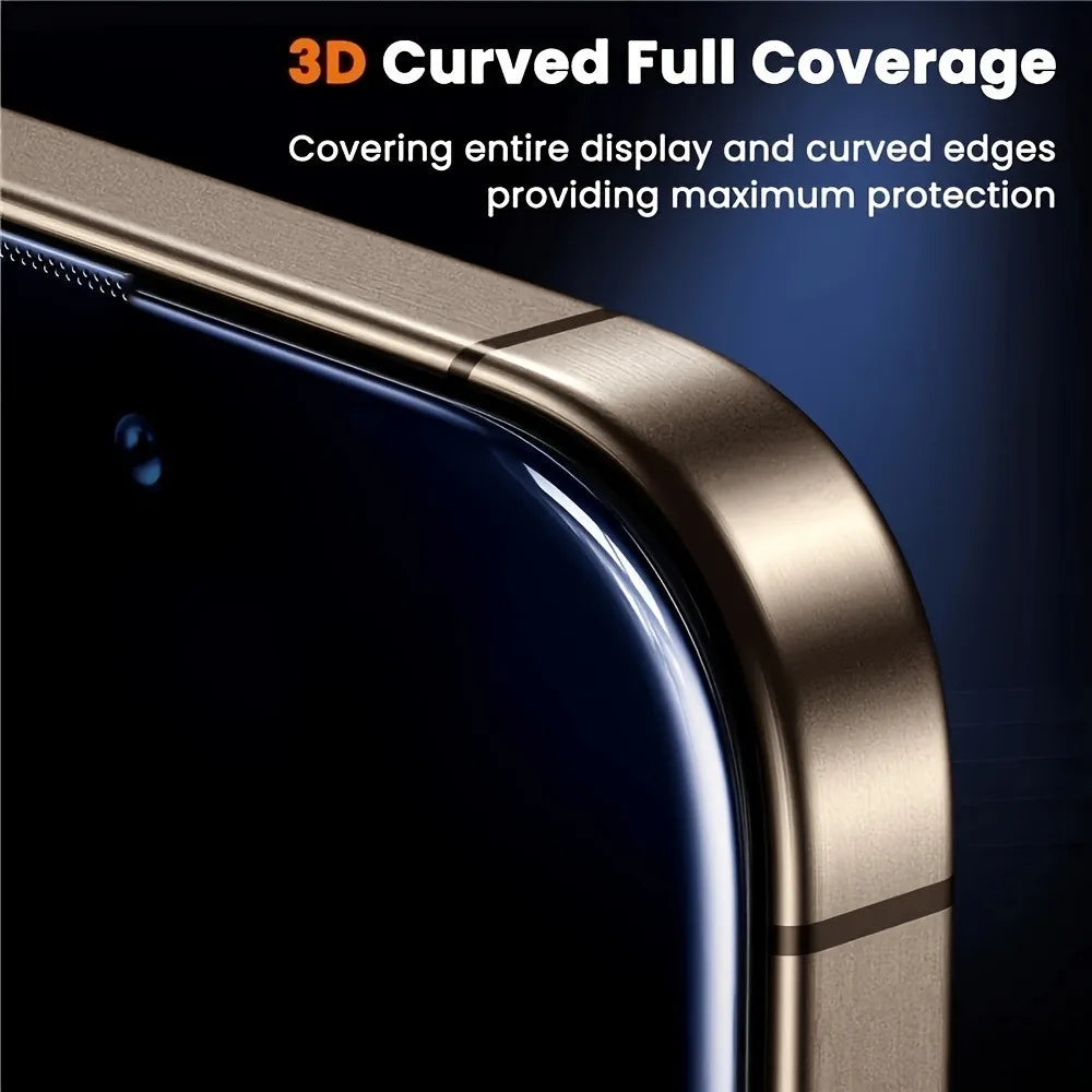 2Pcs Full Cover Screen Protector for iPhone 17 16 15 14 Pro Max Air 16 15 Plus 17e 13 12 11 Pro Mini 9H Hardness Tempered Glass Car Mobile World
