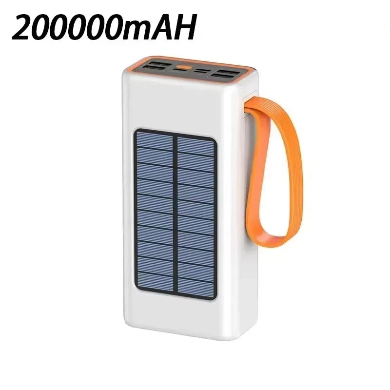 Lenovo 200000mAh Solar Jump Starter Big Capacity Built-in Cables External Battery LED Light For iPhone Huawei Xiaomi 2026