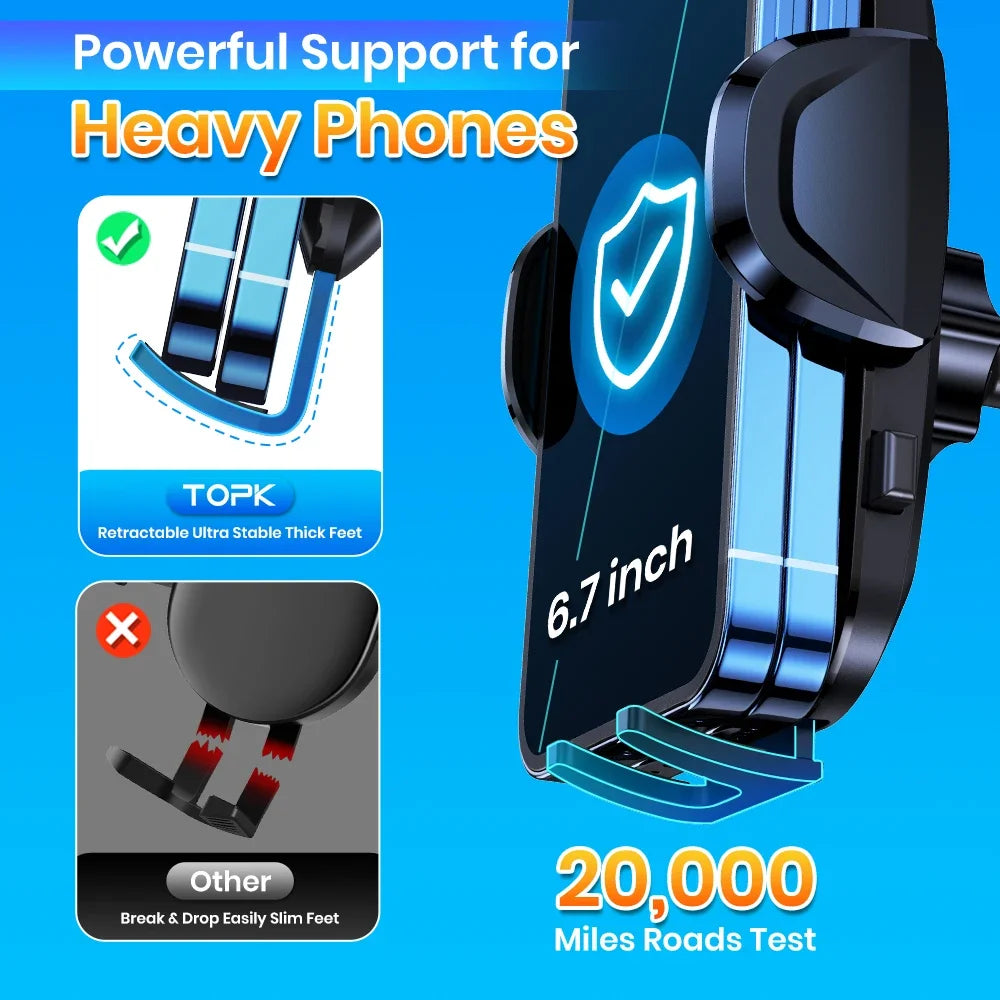 TOPK Car Phone Holder Gravity Dashboard Mount Compatible With Mag-Safe Universal For IPhone 13 12 11 Xiaomi Samsung