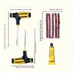 All-Vehicle Tire Rescue Kit - Heavy-Duty Repair Tools for Car/Truck/Motorcycle,Super glue,Self-Vulcanizing Plugs & Storage Case CM World