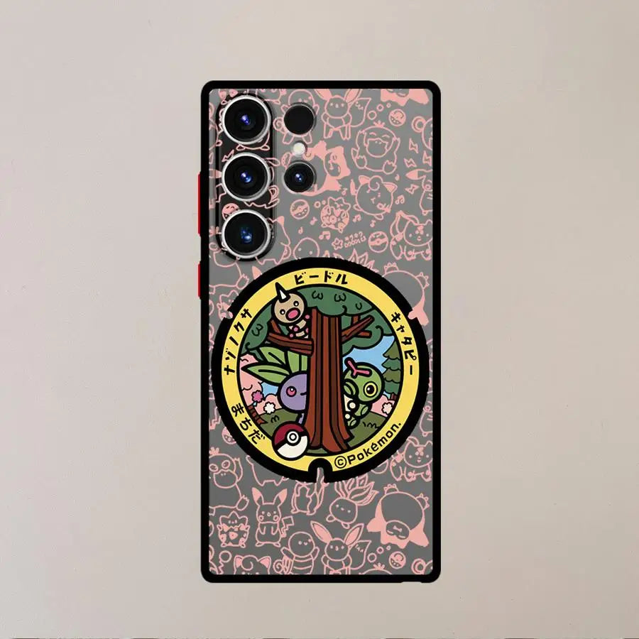 Funda Back Phone Cover Case for Samsung Galaxy S26 S21 S22 S24 Plus Note 20 Ultra 10+ S20 FE S23 FE S25 Ultra Anime P-Pokemon