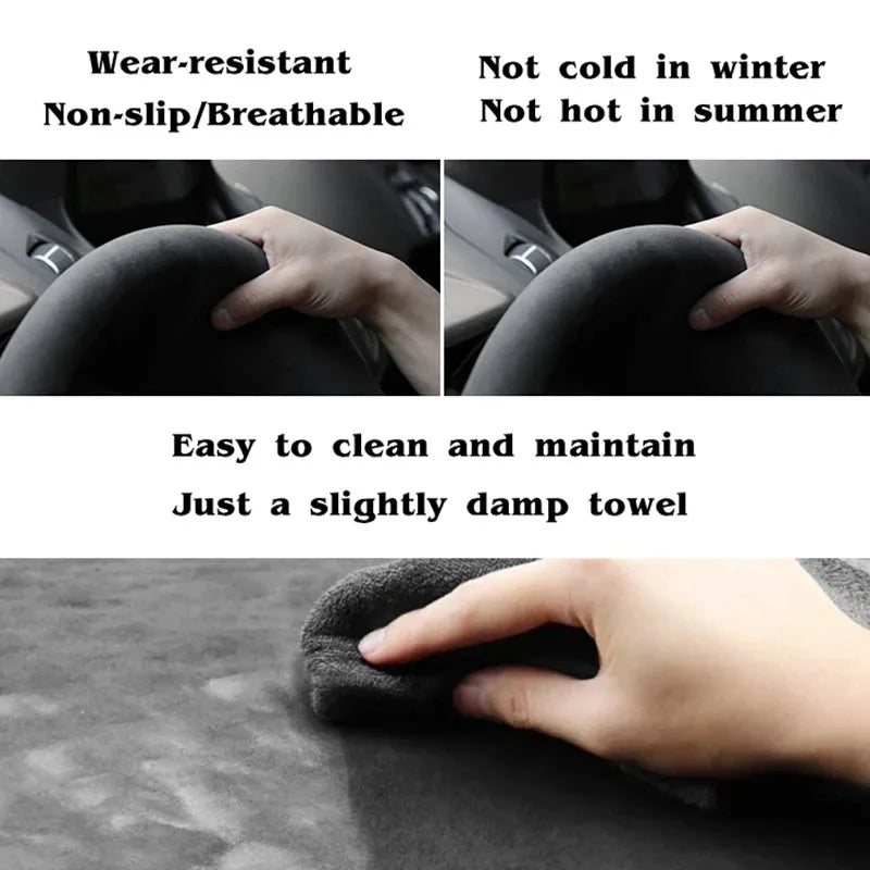 Custom Car Steering Wheel Cover Soft Suede M Sport M3 E90 E91 E92 E93 E87 E81 E82 E88 X1 Steering Wrap Braid Cover For BMW E84 CM World