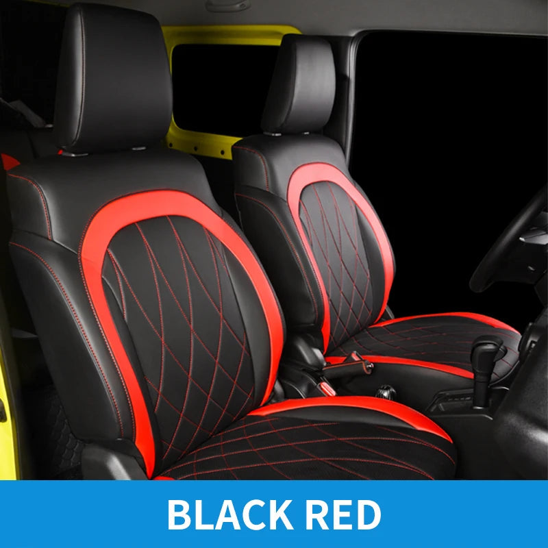 Custom Car Seat Covers Cushion Full Set Breathable Leather Airbag Compatible For Suzuki JIMNY Jb64 Jb74 2023 2022 2021 2020 2019 CM World