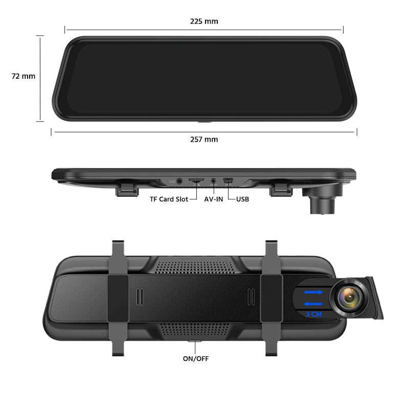 E-ACE 2K Car DVR WIFI GPS Stream Media Mirror Optional 1080P Car Video Camera Night Vision Loop Recording 24H Parking Black Box Car Mobile World