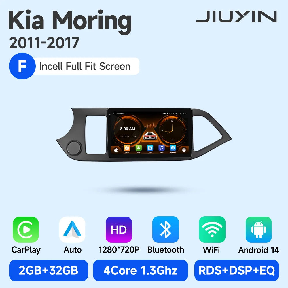 JIUYIN Android 15 Carplay Car Radio Multimidia Video Player For KIA PICANTO Morning  2011-2016 Navigation GPS IPS Head Unit CM World