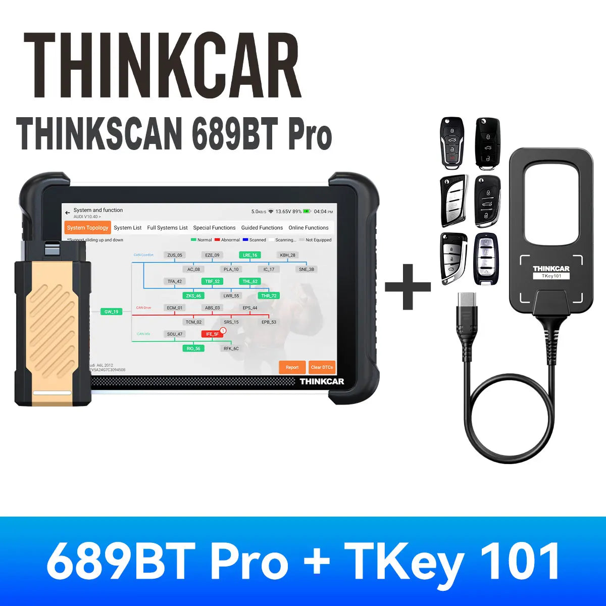 THINKCAR THINKSCAN 689BT PRO AI OBD2 Scanner Topology Map All System Diagnose 35 Reset J2534/CAN FD/DoIP Lifetime Free Update