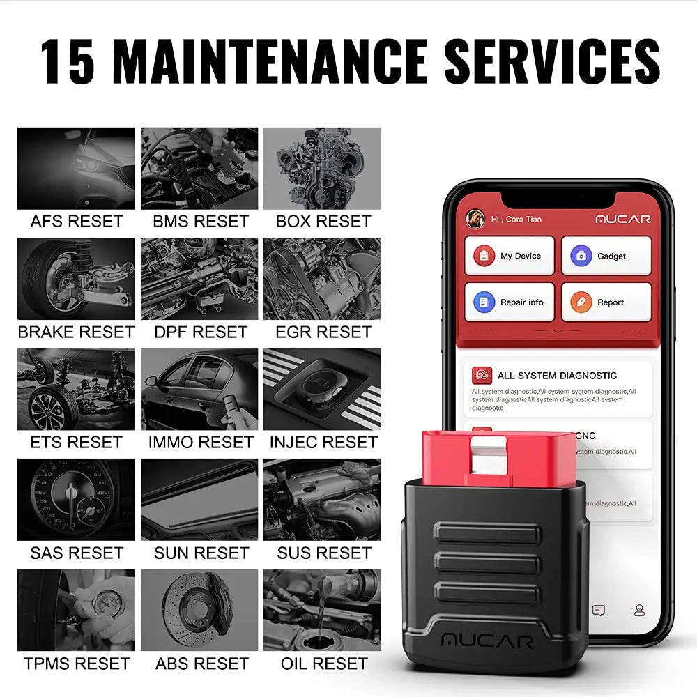 MUCAR BT200 BT200 PRO Car Scan Tool OBD2 Diagnostic Tool Full System Diagnosis scanner for all car 15 Reset Code Reader CM World