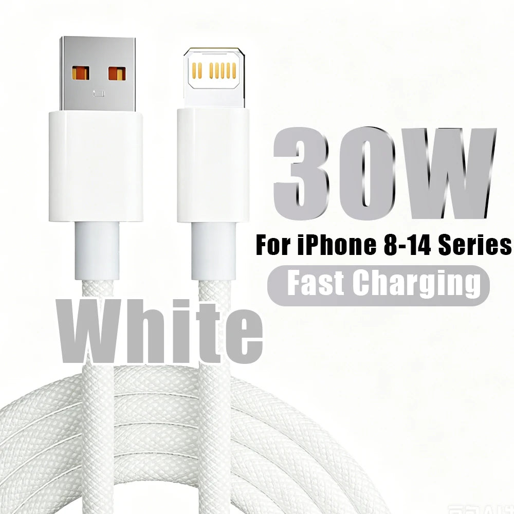 PD 30W Fast Charger For iPhone 14 13 12 11 X XR XS 8 Pro Max Plus Mini iPad Air Fast Charging Cable USB C to Lightning Durable B