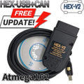 Newest VCDS 25.3 VAG Scanner Tool Cable OBD2 Diagnostic Multi-Language HEX V2 Wesheu VCDS VAG COM 24.7 For Audi SKODA VW 2026 CM World