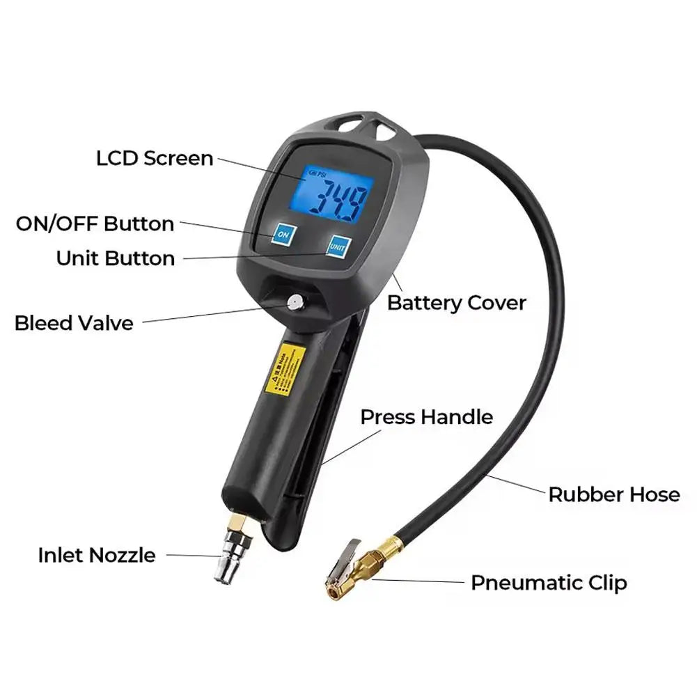 High-Precision Led Digital Display Tire Inflation Meter Kit Digital Display Tire Pressure Gauge Universal Car Tire Manometror CM World