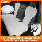 For New Tesla Model Y Juniper 2025 Nappa Leather Seat Cover Punching Breathable Seat Cushion Cover Car Interior Seat Accessories CM World
