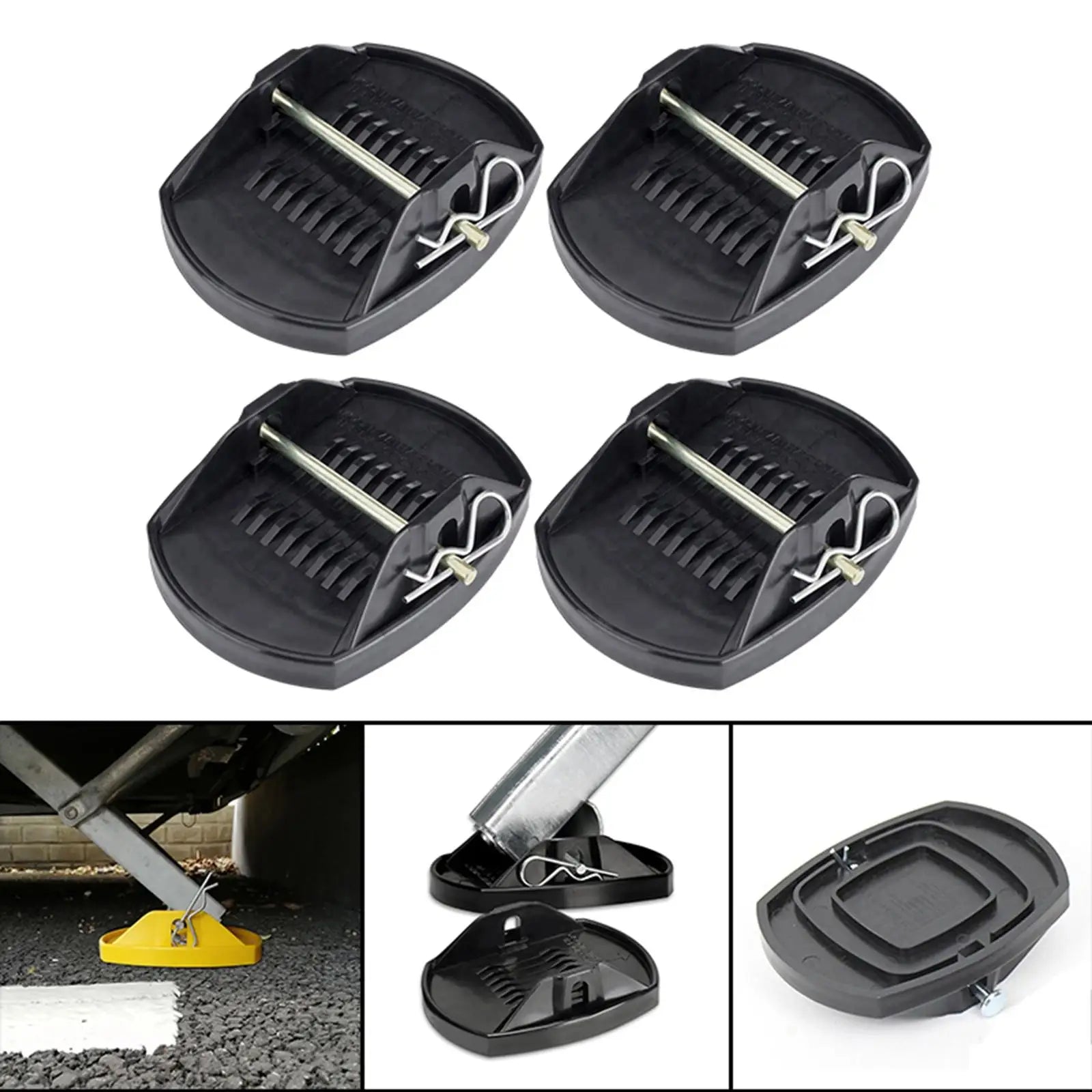 4x Universal Caravan Pads/ Anti Sag Leveller Accessories Outrigger Lift Pad Support Stand/ Fits for Trailers RV CM World