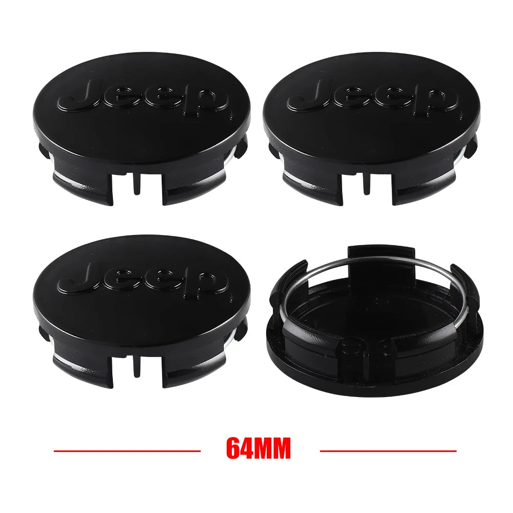 4Pcs 55/64MM Car Wheel Center Hub Cap Styling Accessories For Jeep Wrangler Renegade Compass Gladiator Cherokee JL Grand JK Patr CM World