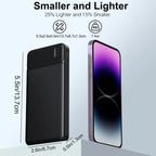 Portable Charger Power Bank 10000mAh, PD 22.5W Battery Pack, Slim Design, 3 Outputs, 2 Input. Car Mobile World