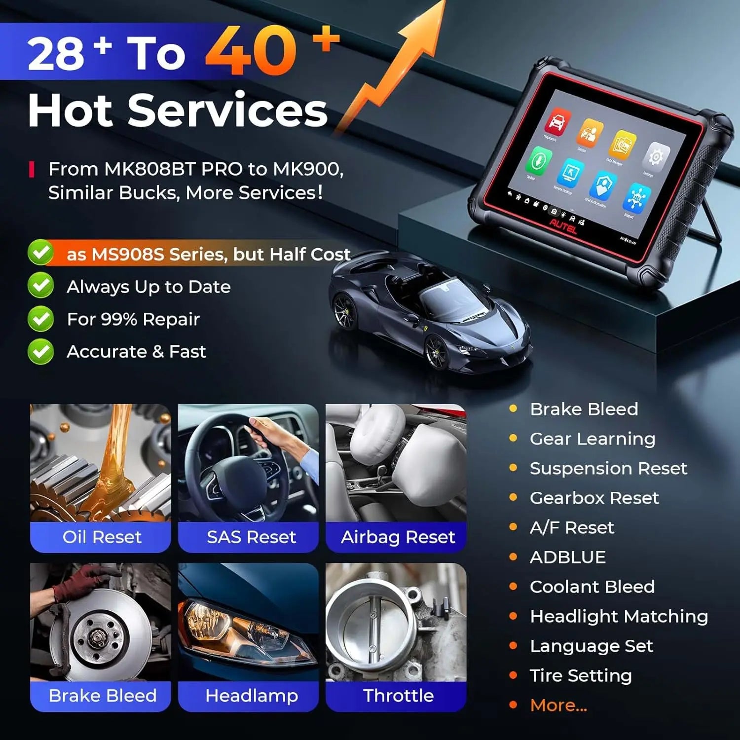 Autel Scanner MaxiCOM MK900 MX900 Bidirectional Diagnostic Tool as MK900BT Pro CAN-FD&DOIP Automotive Diagnostic Scanner FCA CM World