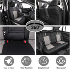 EKR Car Seat Covers Custom Fit for Toyota Rav4 (Gasoline/Hybrid) 2019 2020 2021 2022 2023 2024 2025 LE/XLE/XLE Premium/Limited Leather Car Seat Cover Full Set for SUV Car Mobile World