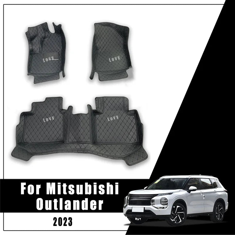 Custom Car Floor Mats For Mitsubishi Outlander 2025 2024 2023 (5 Seats) Carpets Auto Interiors Vehicles Accessories Foot Rugs