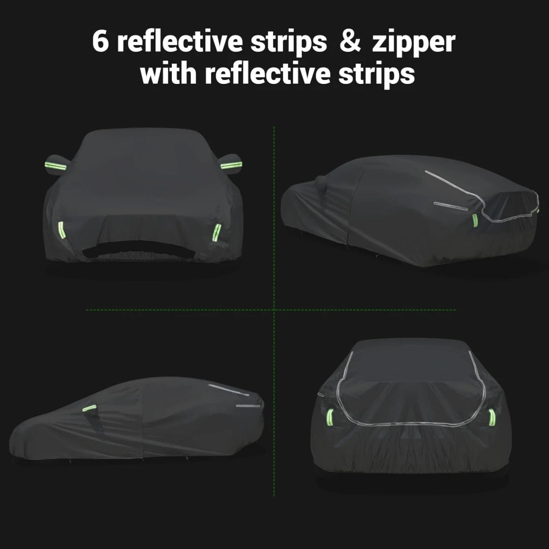 Car Cover For Tesla Model Y Car Cover Waterproof All Weather with Ventilated Mesh Charge Port Opening Zipper Door Trunk Opening