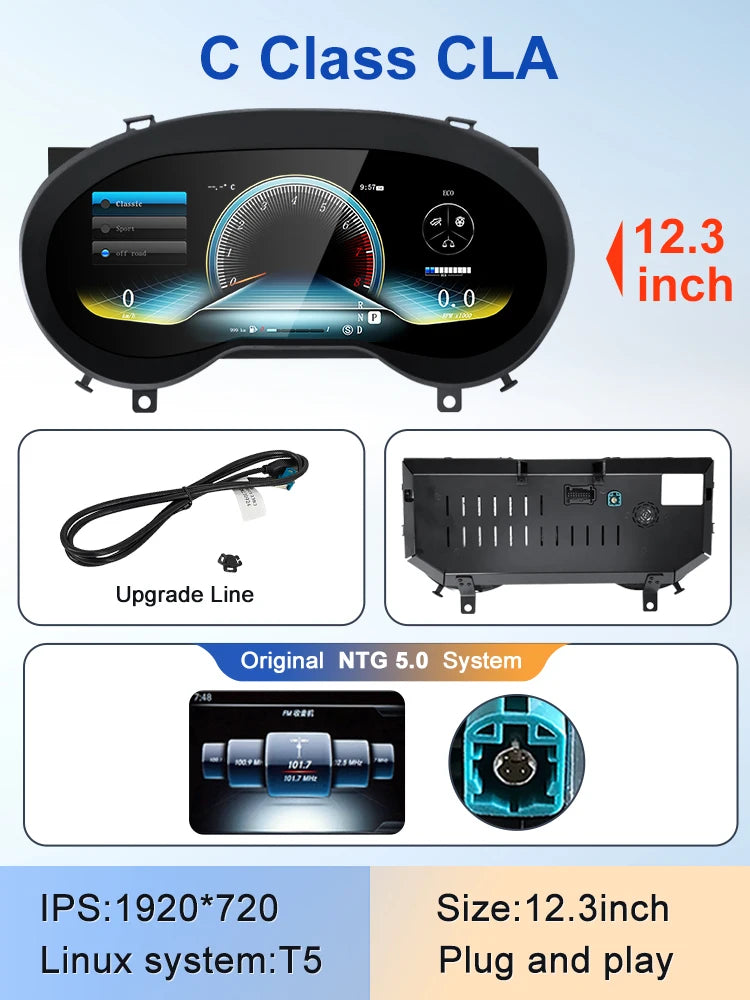 STWEI 2024 New Lcd Digital Dashboard Cluster Digital Speedometer For Mercedes Benz A Class W176 GLA CLA  C117 GLC W205 W212 W207 CM World