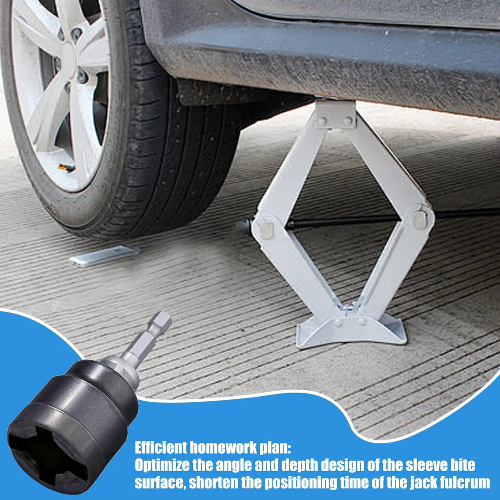 car Special socket jack Scissor Jack Adapter Rv Stabilizer Jack Drill Adapter Rust-Resistant Converter Tool Change Attachment CM World